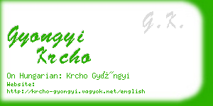 gyongyi krcho business card